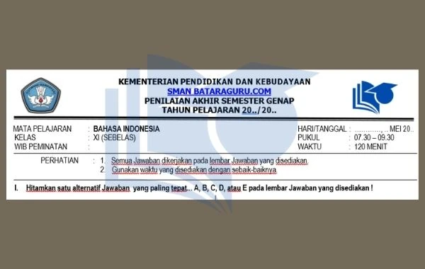 Soal UAS Bahasa Indonesia Kelas 11 Semester 2